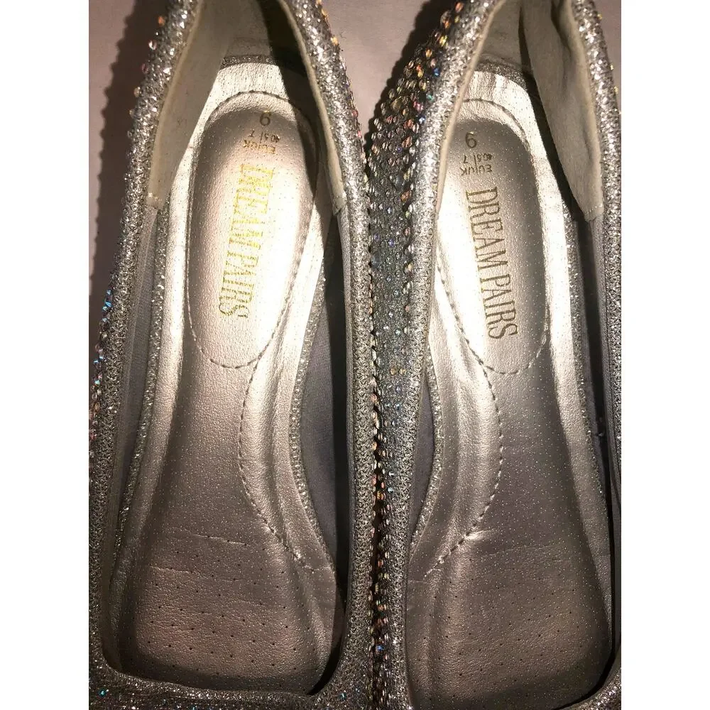 Dream Pairs Rhinestone Ballet Flats Size 9 Sparkly Shoe Wedding Fairy Whimsigoth